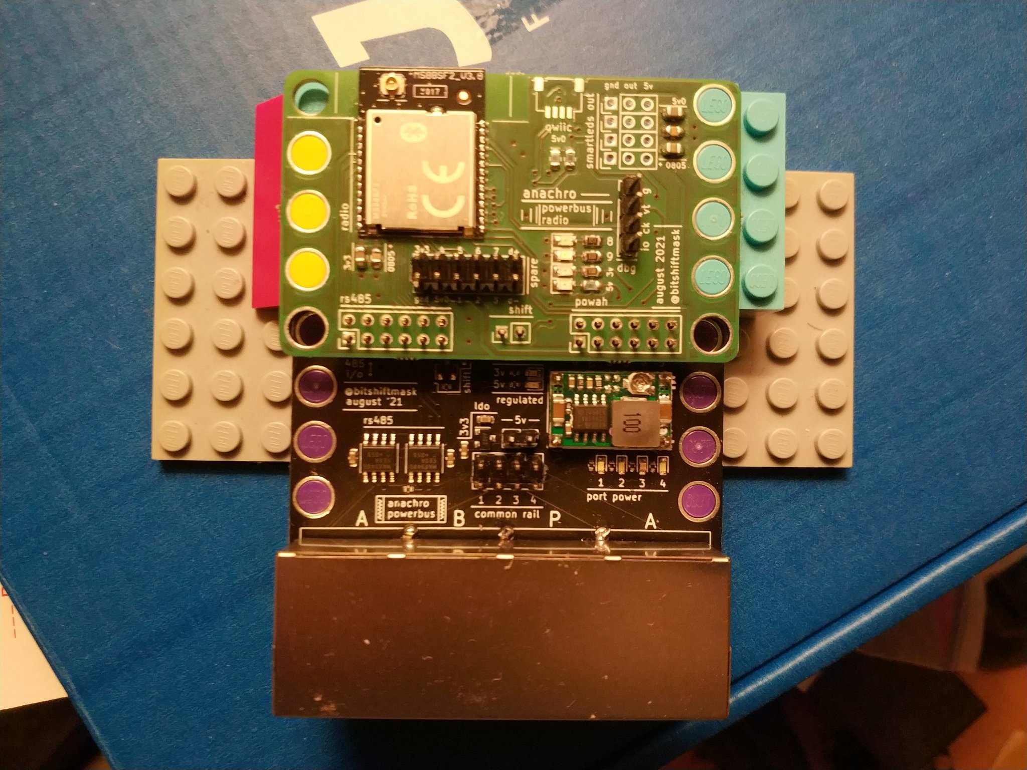 A small circuit board assembly, consisting of two smaller circuit boards